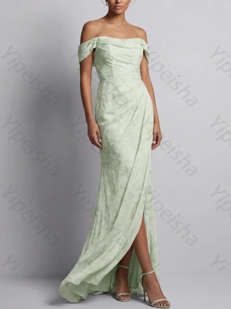 Customized Off Shoulder Short Sleeves Mother of The Bride Dresses Elegant Backless Celebrity Dress High Quality Prom Party Gowns