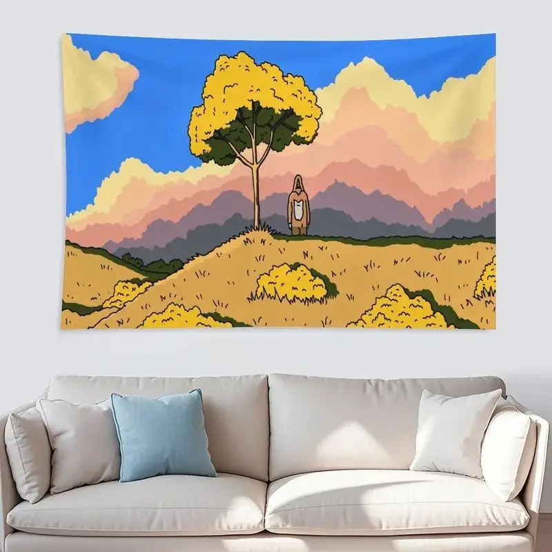 VIKAMA Lonely Tree Meadow Tapestry Wall Hanging Art Print for Bedroom Living Room Dorm Room Aesthetic Boho Home Decor
