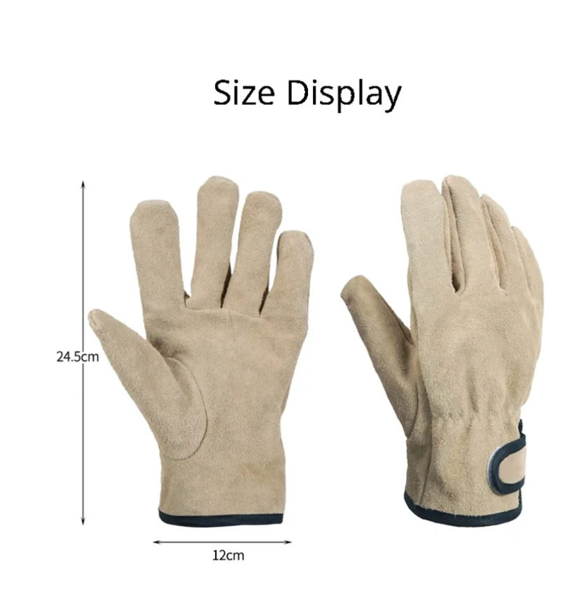 Gants de degré de chaleur de degré de feu en cuir, gants de four de cuisson à deux couches, extérieur