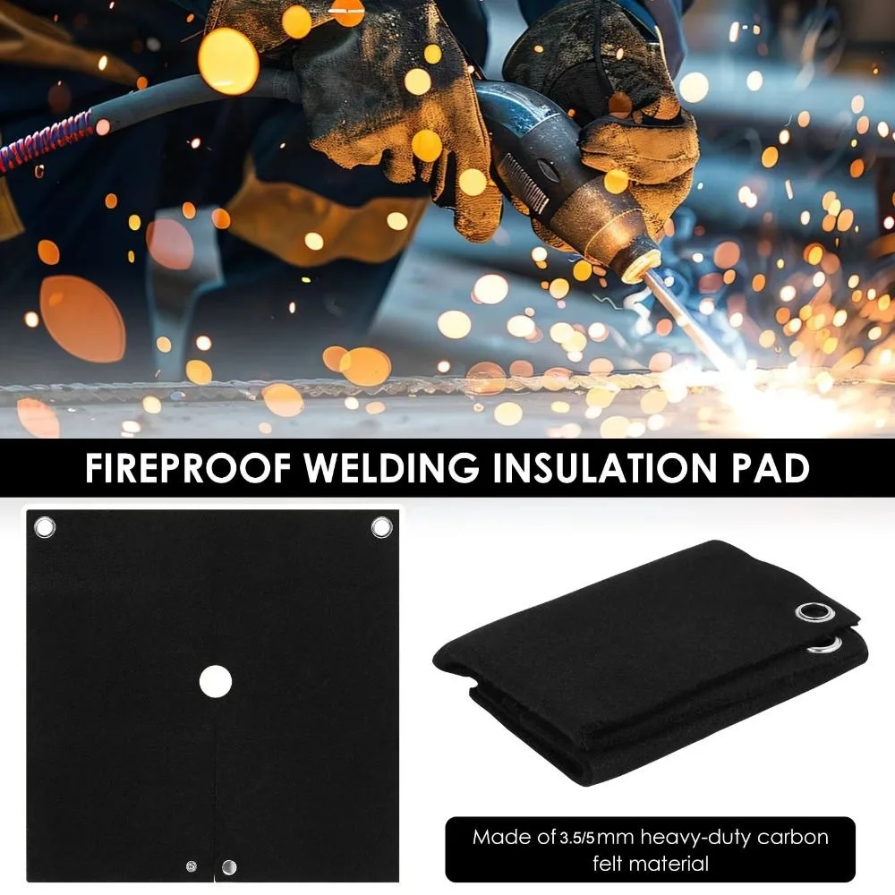 New Durable High Temp Fireproof Blanket Carbon Felt Black Fireproof Mat Insulation Retardant Welding Protective Blanket