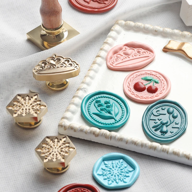 Wax Seal Stamp Vintage Craft Flower Cherry Pattern Stamp Head For Cards Envelopes Wedding Invitations Gift Scrapbooking
