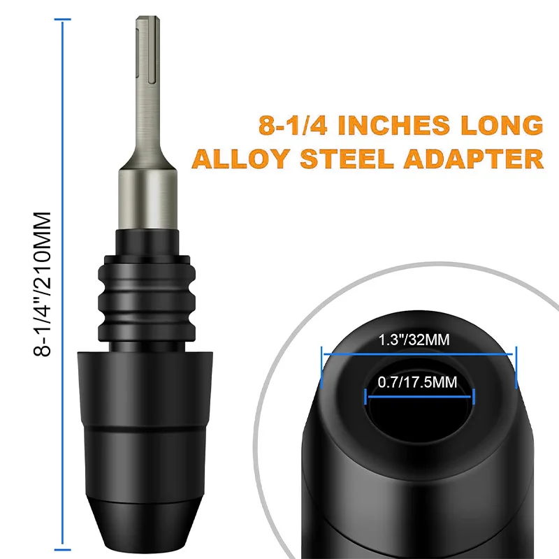 

Адаптер-конвертер для перфоратора SDS Plus на SDS Max из высокоуглеродистой стали, быстросменный инструмент