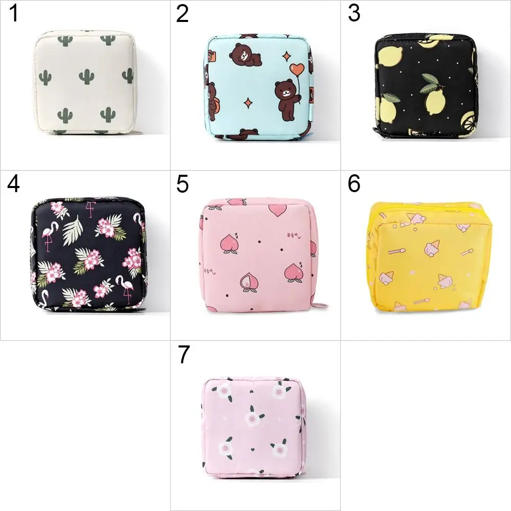 Girl Headphone Case Makeup Organizer Credit Card Holder Change Purse Tamper-Proof Storage Bag Sanitary Bag Sanitary Mat Bag