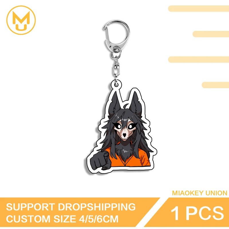 Furry Mal0 Anime Character Photo Keychain Cartoon Unique Novelty Enchanting Keyring Stainless Steel Chain For Lover Couple