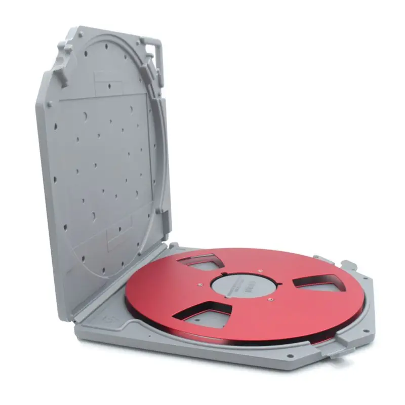AA08-Open Reel Recording Tape Box Case For Sound Tapes- 10 Inch Empty Takeup Reel With Ant Scratches Protection Storage Case Red