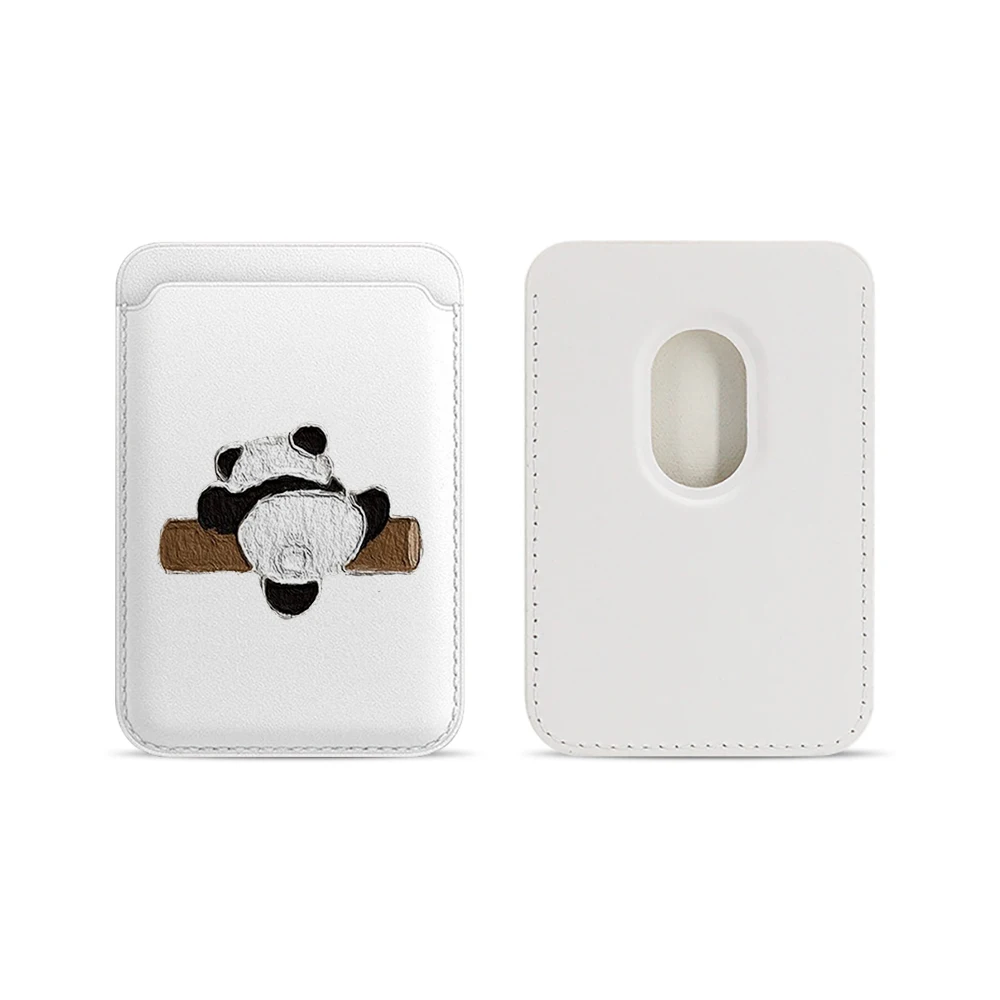Niedliche Panda-Leder-Kartenhülle für Magnetische Hüllen, Geeignet für alle iPhones, für Magsafe-Kartenhalter, Handy-Rückentasche – Detail 5