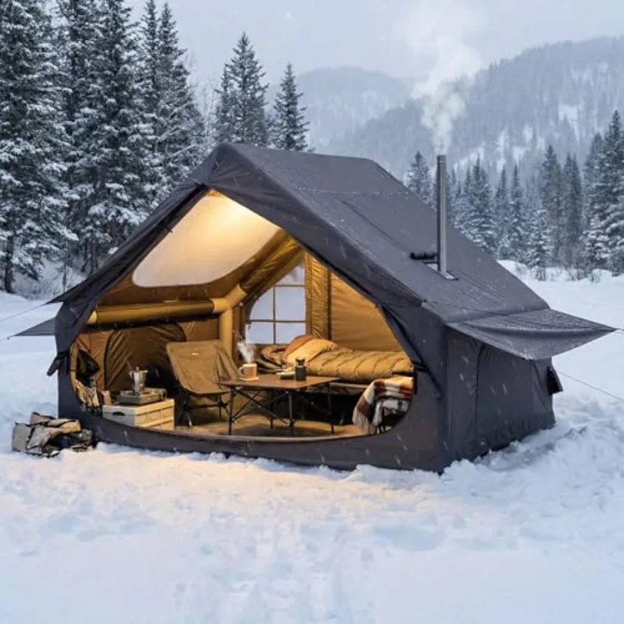 

Надувная палатка для кемпинга с электрическим насосом - 420D Heavy Duty Ox - Автонадувание за 5 минут - Панорамный люк для наблюдения за звездами - 4-местная