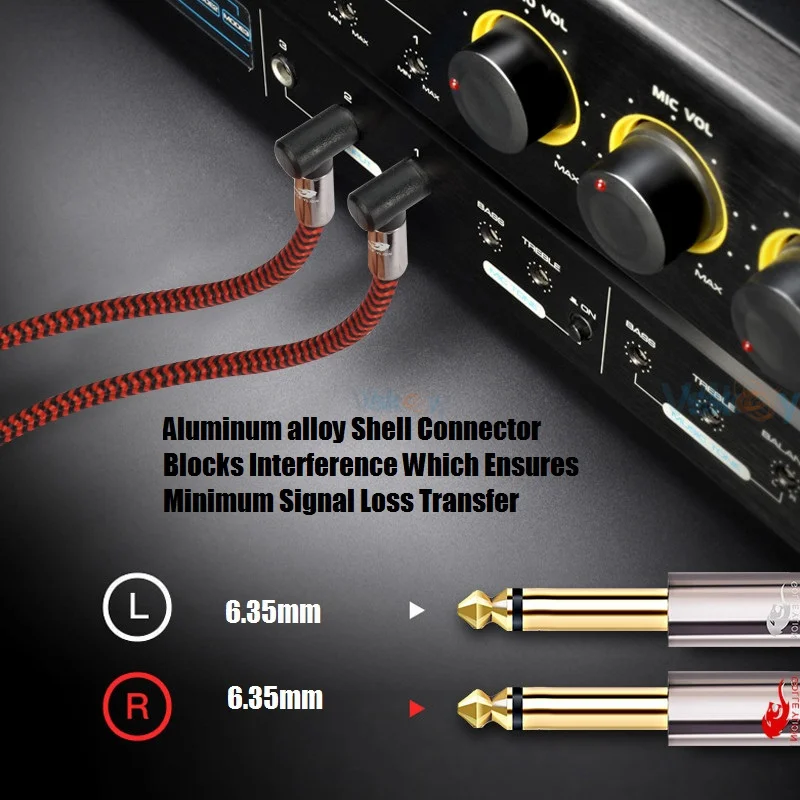 Podwójny 1/4 ''TS Mono do 2x1/4 Cal męski kabel Audio Jack 6.35mm do konsoli miksera wzmacniacz elektryczna gitara basowa ekranowane przewody