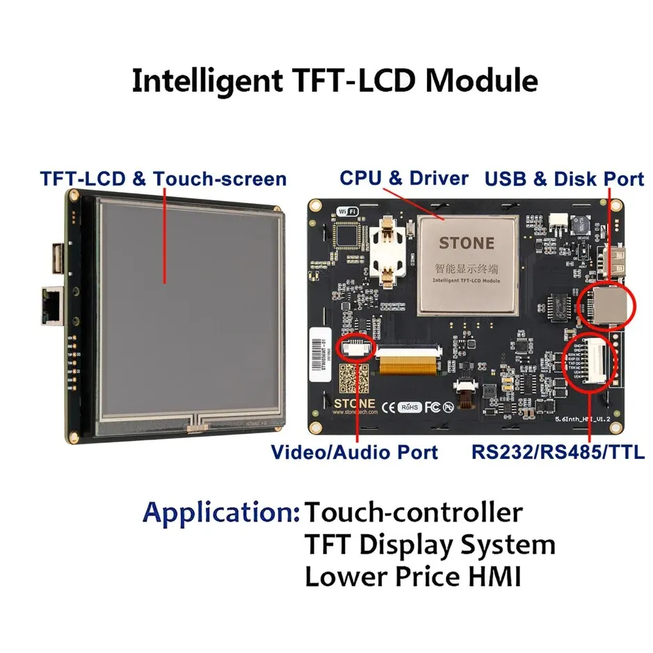 STONE 5.6 In Chcontroller  HMI TFT LCD Display Module with Serial Interface for Equipment Use