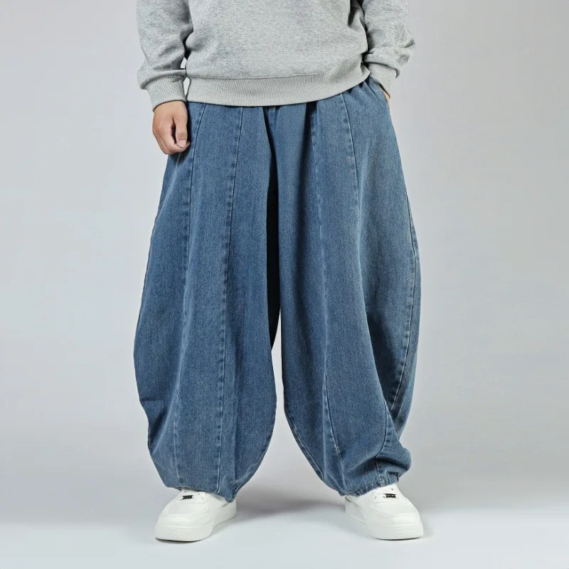 

Мужские джинсы-клеш свободного кроя в стиле ретро, прямые, широкие штанины, весна-осень