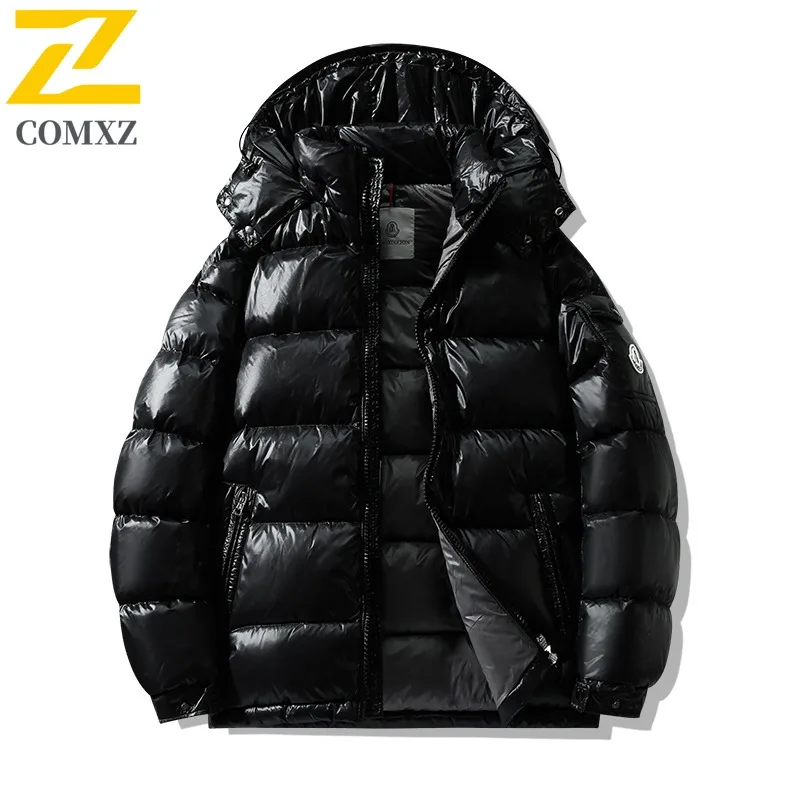 

COMXZ зимняя мужская пуховая куртка классическая с капюшоном 90% белый утиный пух теплая ветрозащитная куртка модная офисная легкая парка