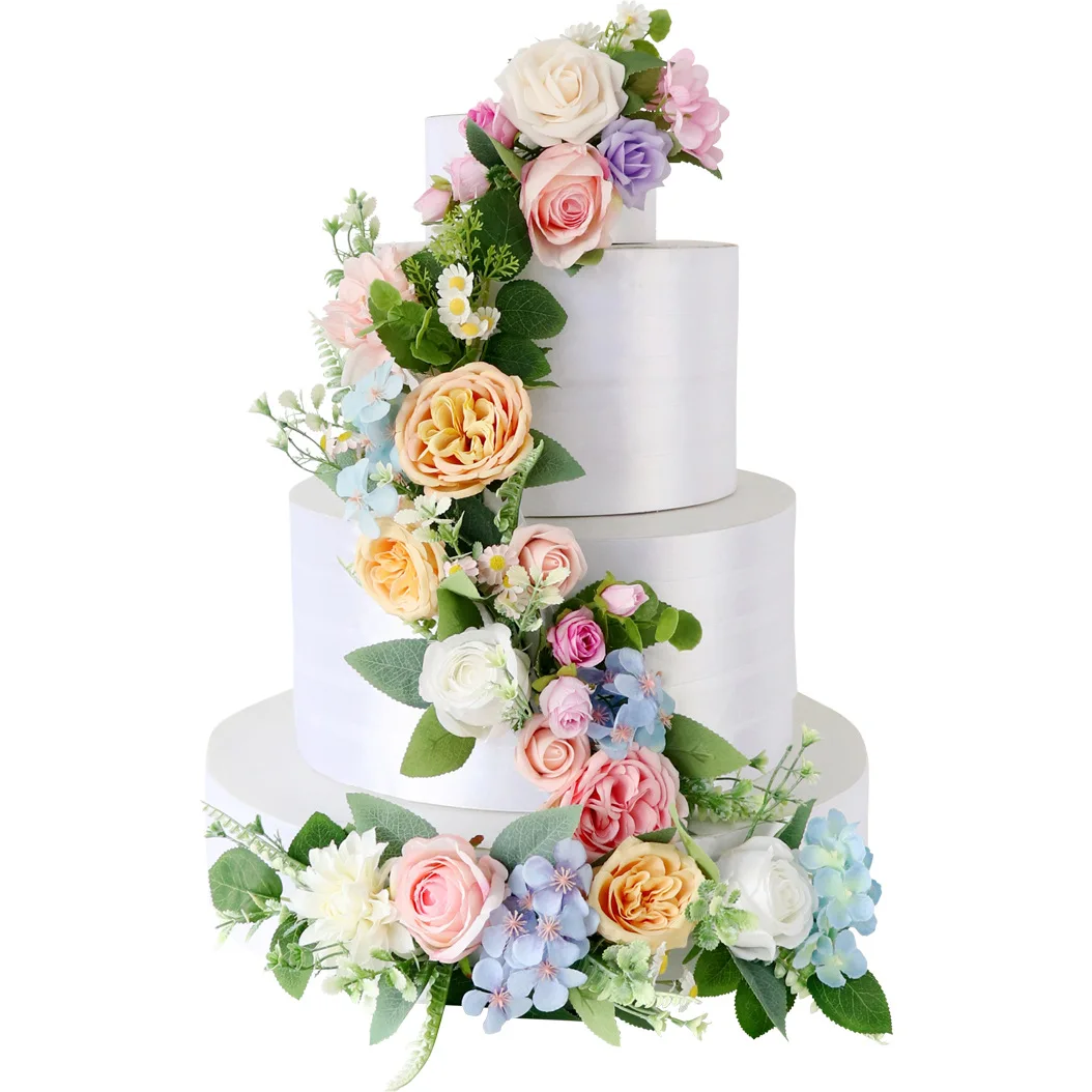 

Набор из 3 искусственных цветов Yannew для украшения торта: розовые и голубые топперы для свадеб, дней рождений и детских праздников