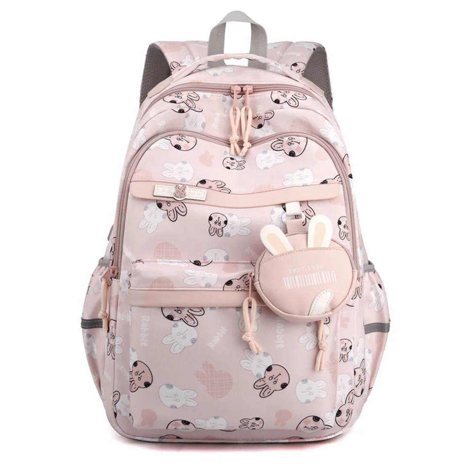 Sacs d'école en nylon grande capacité pour femmes, sac à dos étanche pour dames, sac à dos polyvalent pour adolescents, sac à dos de loisirs pour étudiants, tendance