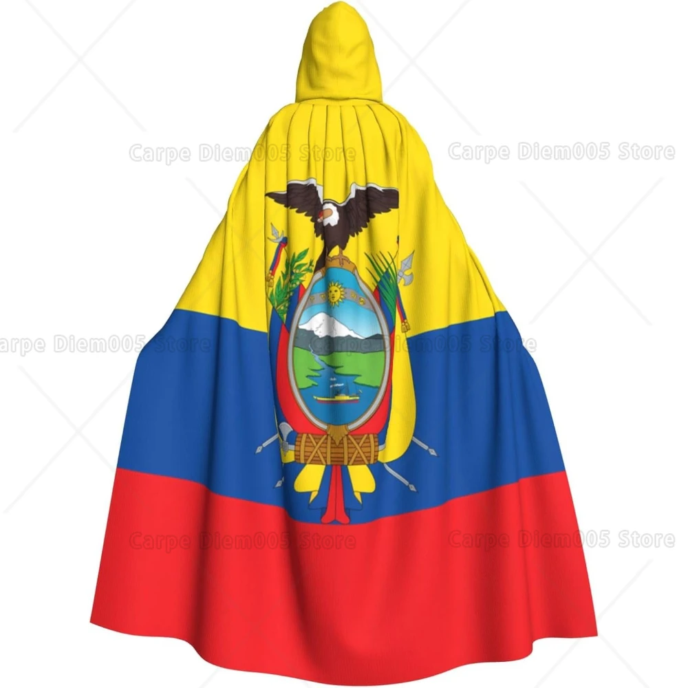 

Flag of Ecuador Prints Hooded Cloak for Halloween, Role-Playing, and Costume Parties