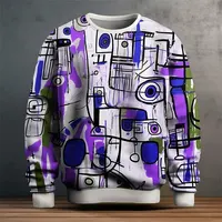Men's Graphic Sweatshirts For Men Graffiti Pullover Long Sleeve Sweatshirt Crew Neck Fashion Daily Casual Holiday Vacation New 5