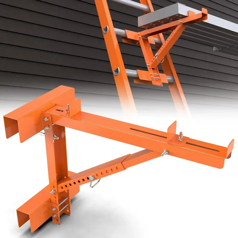 Adjustable Ladder Jack 2 Piece Set Heavy Duty Steel Scaffold Bracket for Painting Roofing Construction Work Platform Support