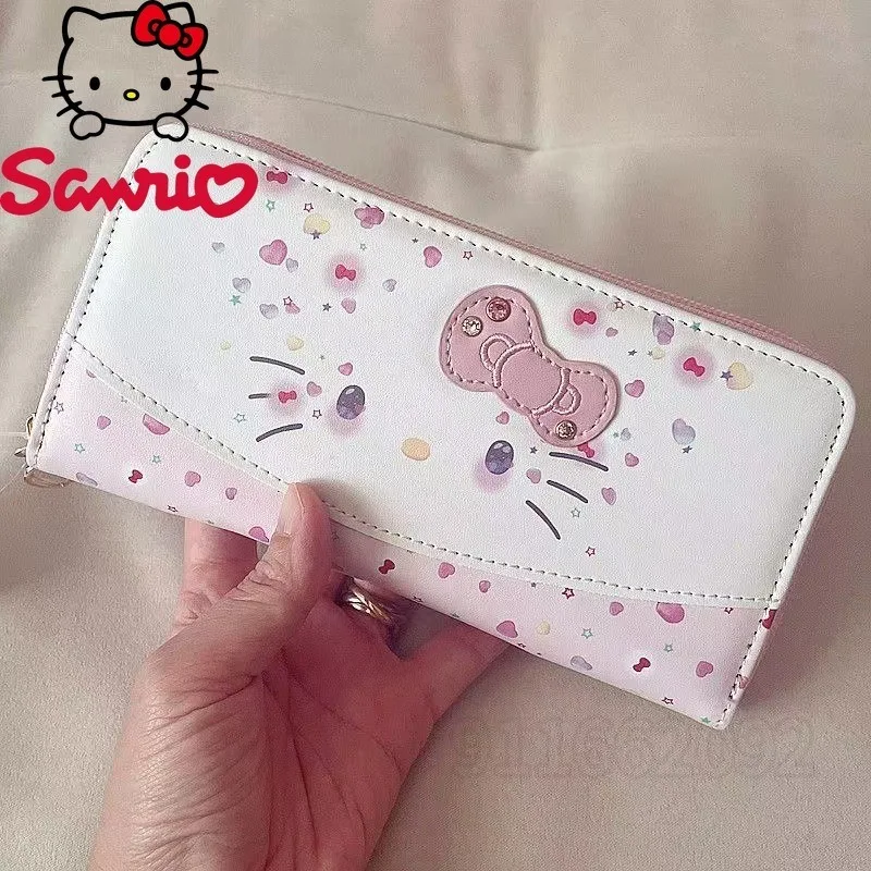 

MINISO Hello Kitty New Long Wallet Luxury Brand Original Women's Wallet Multi-card Slots Cartoon Girl Coin Purse Large Capacity