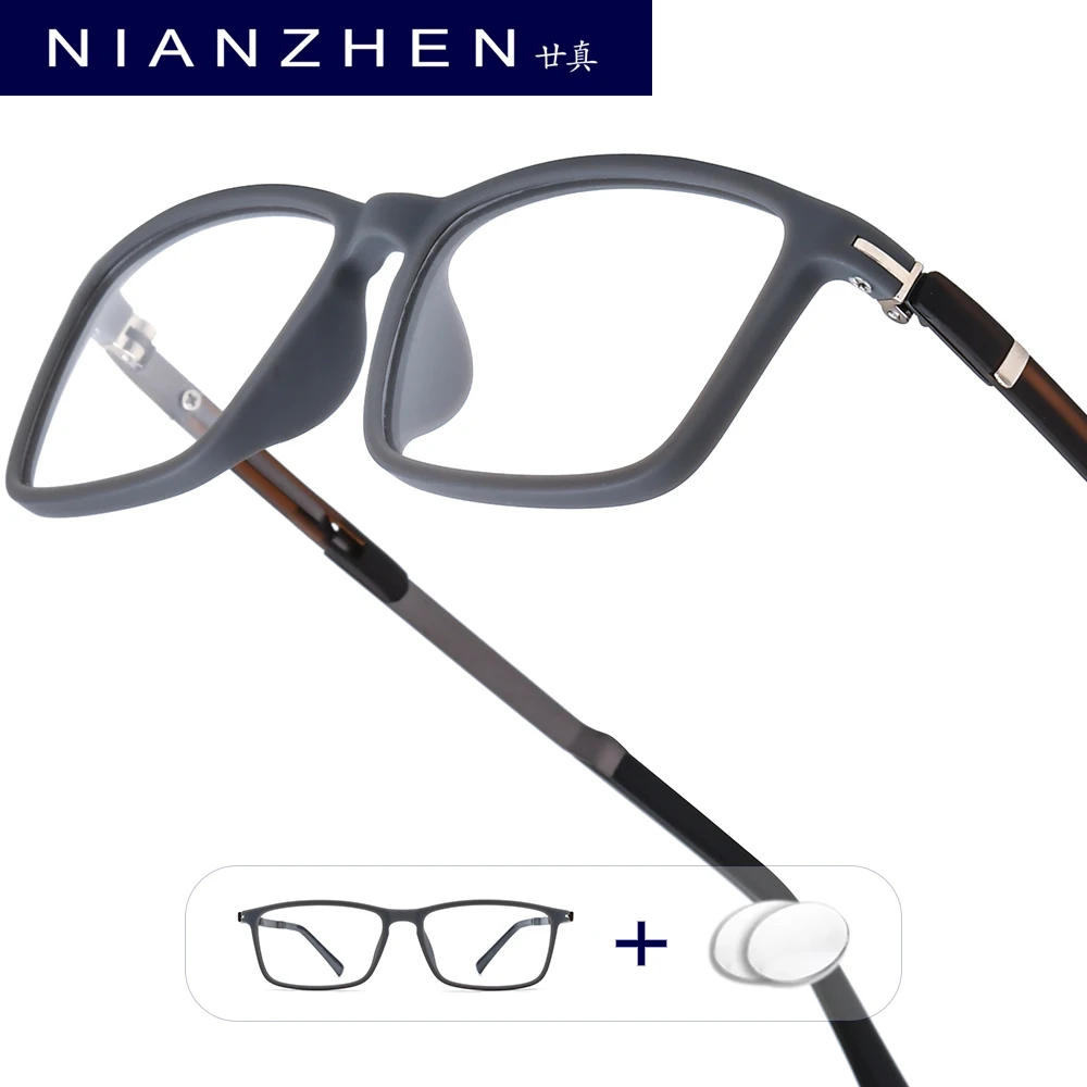 NIANZHEN Progressive Prescription Glasses Men Myopia Optical Lens Anti Blue Eyewear Women Square Eyeglasses TR90 Frame 9164