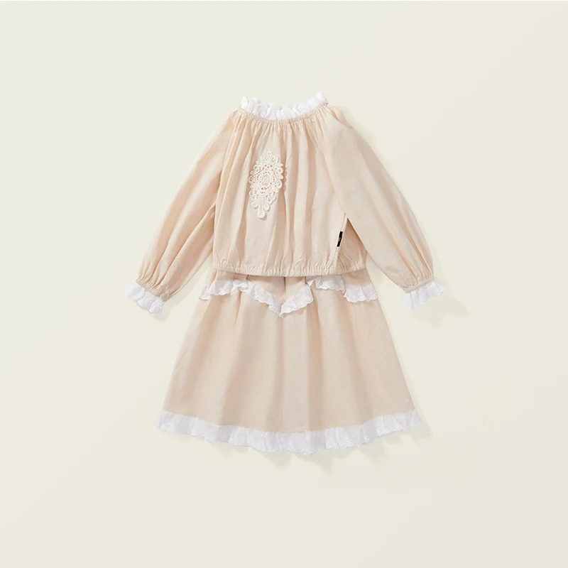 

Korea Outfits Spring Sutumn Luxury Kids Clothing Cotton Dress Two-Piece Children's Top And Bottom Set Girls From 3 To 8 Years
