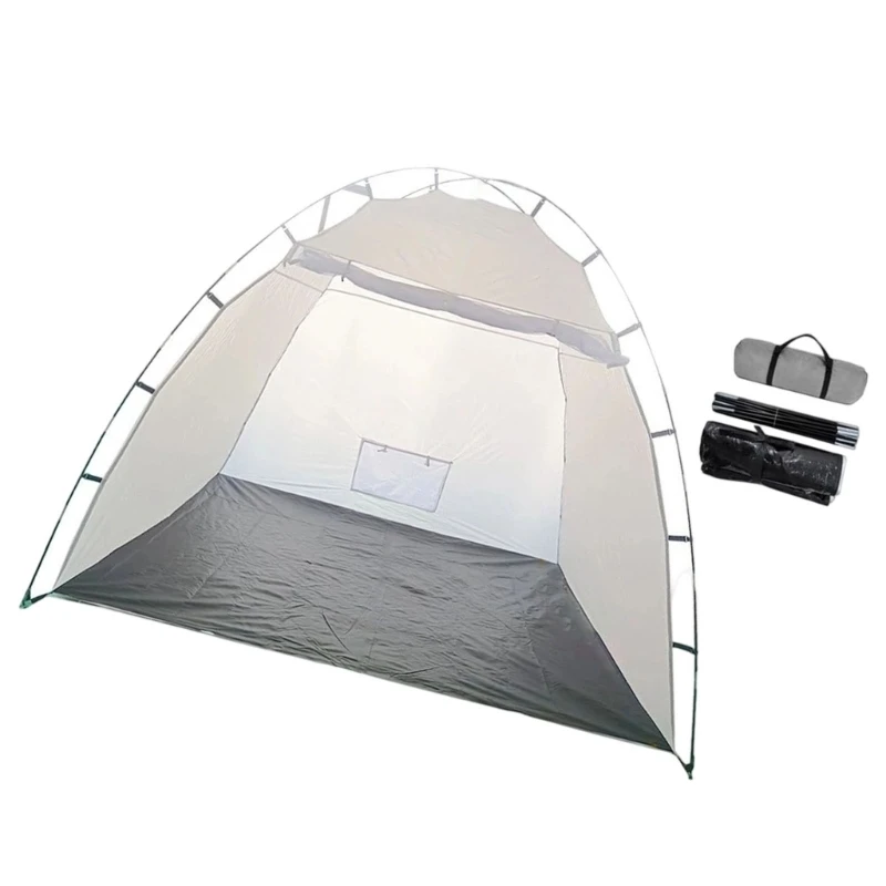 Collapsible Paint Shelter with Open-Front Work Area and Integrated Floor Coverage for Furniture, Cabinet, Craft, Model, and M4YD