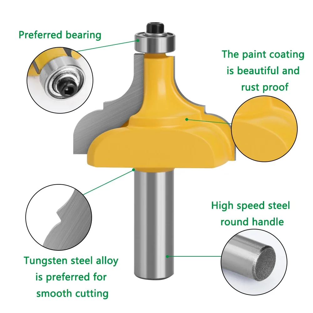 1pc 12mm 1/2 Inch Shank Photo Frame Molding Edging Router Bit Classical Ogee Woodworking Milling Cutter for Wood Tool