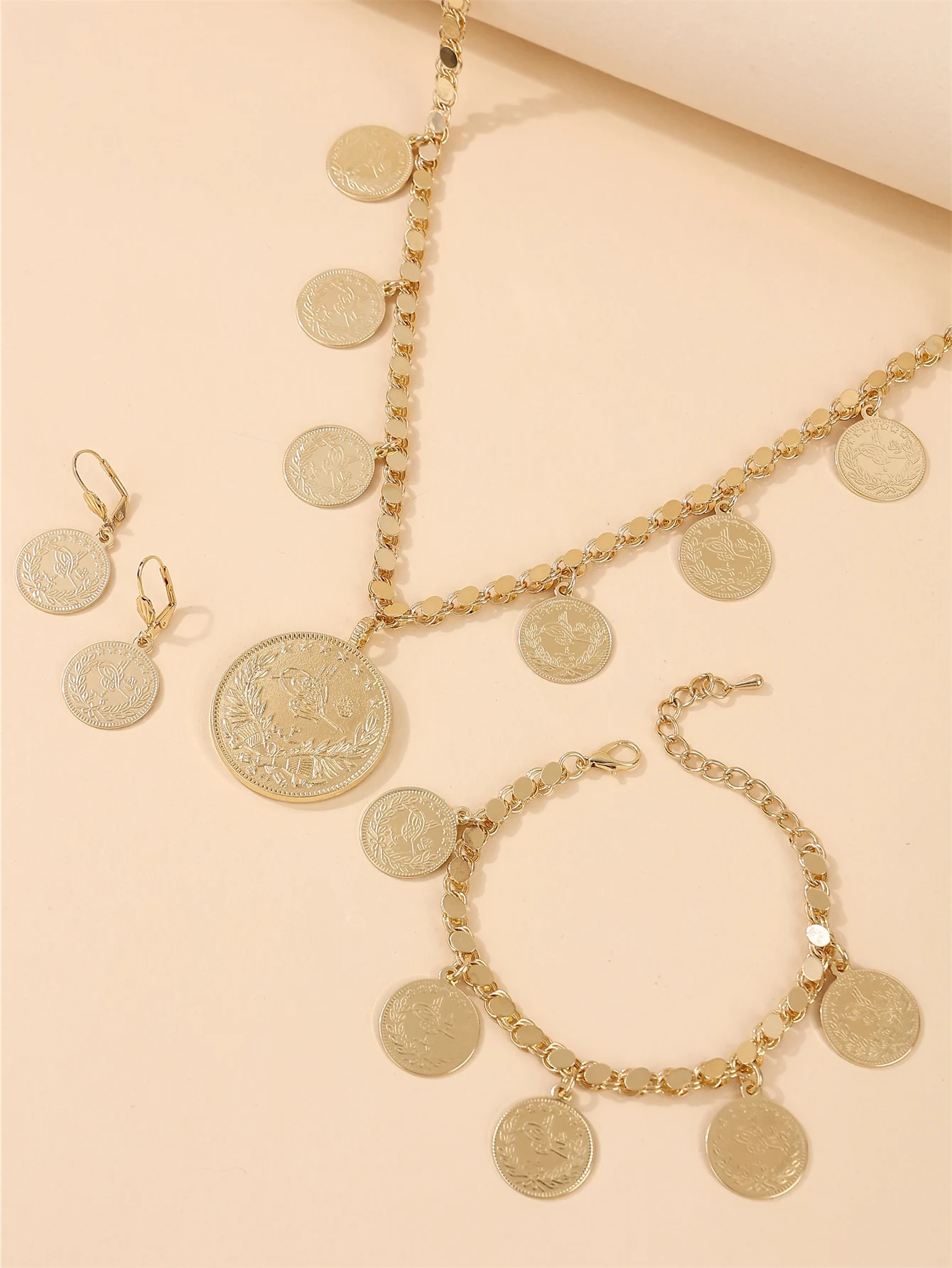 

ottoman-patterned ladies' pendant necklaces - oval chains, traditional, wedding/gala/festival outfit accessories