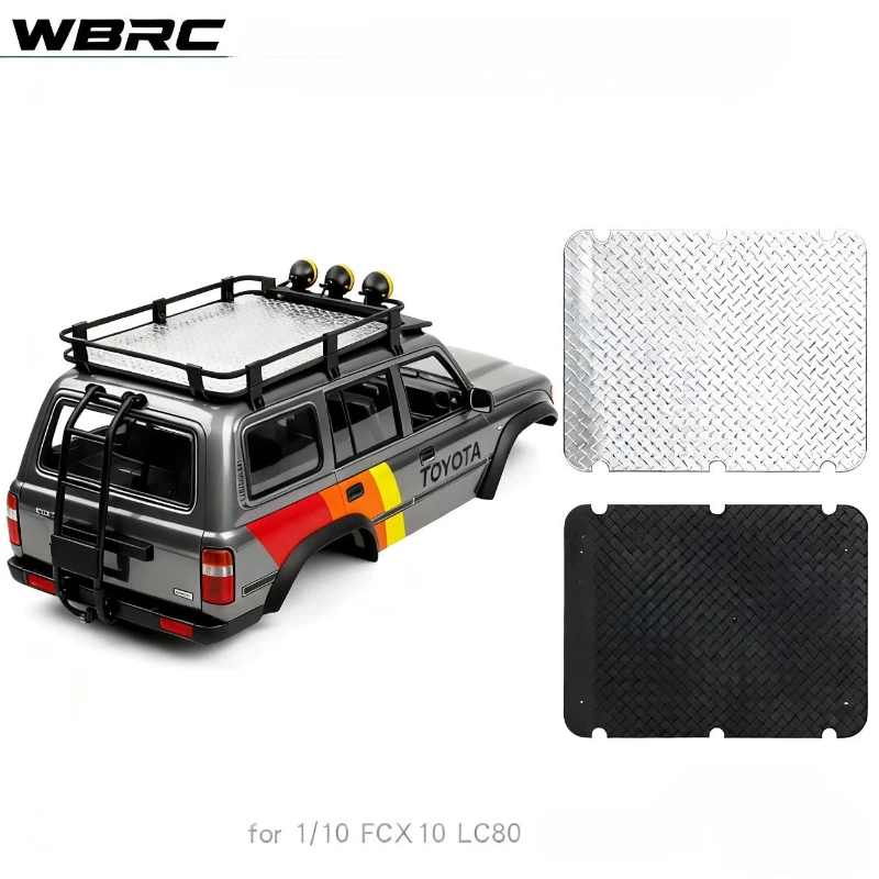 

Simulation Roof Rack Stainless Steel Sheet Metal Base Plate for 1/10 RC Crawler Car FCX10 LC80 Upgradeds Accessories