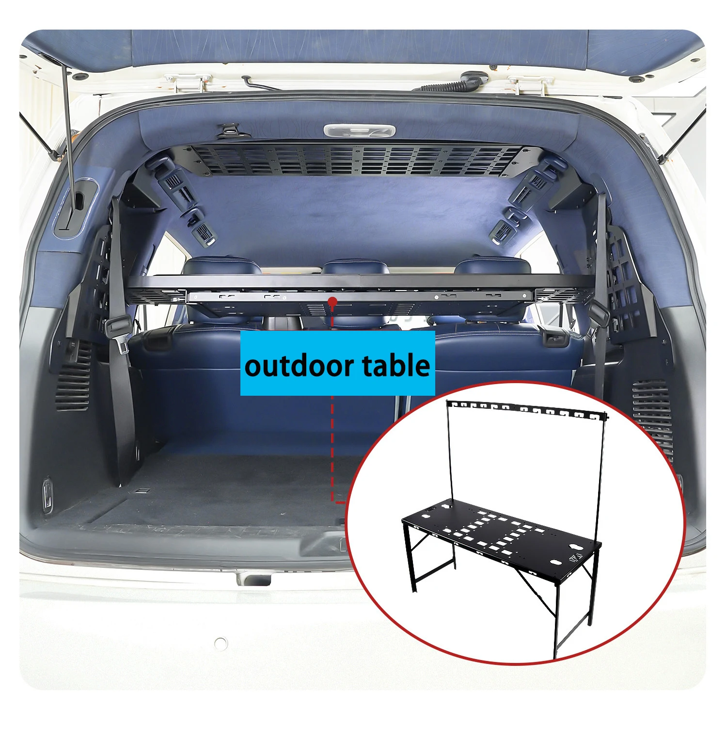 For Nissan Patrol Y62 2010-2025 Modular Storage Panel Shelf Modification Storage Panel Rear Boot Trunk Debris Rack Molle Panel