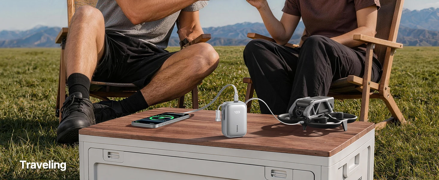 Baseus 45W Powerbank 10000mAh mit integriertem, einziehbarem USB-C-Kabel, abnehmbarem Kabel, Ladegerät 20000mAh für iPhone 18 Duo Pro Max S26 – Detail 16