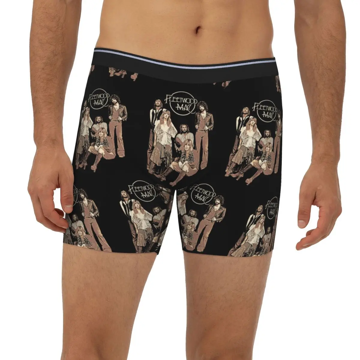 

Винтажные длинные трусы-боксеры Fleetwood Mac, короткие мужские трусы, вентилируемое нижнее белье для мужчин, подарок бойфренду