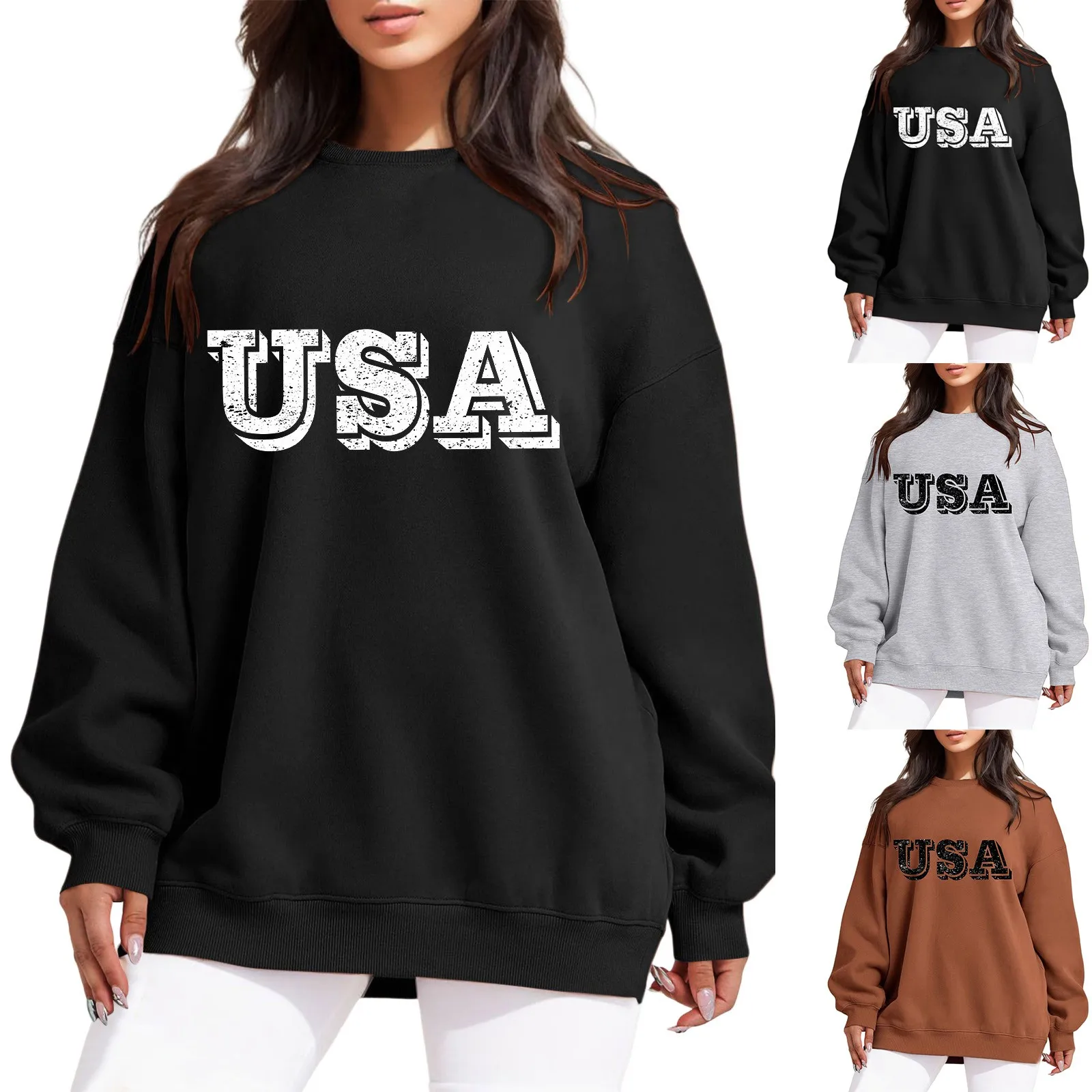 

Petite Ladies Sweatshirts Oversized Sweatshirt For Women Fleece Long Sleeve Crewneck Casual Pullover Top Extra Long Sweatshirt