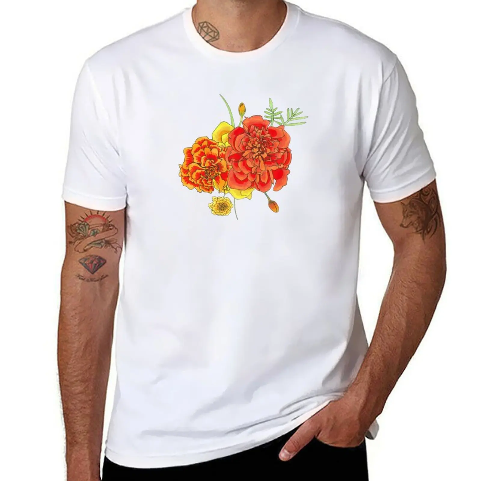 

Marigold Boquet T-Shirt man t shirt cotton anime t shirts for man T-Shirt