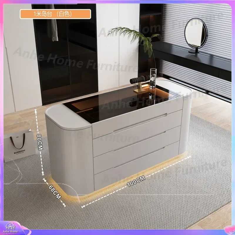Luxury Island Display Cabinet Jewelry Showcase Floor Standing Storage Unit Modern Home Decor Retail Shop Fixture Glass