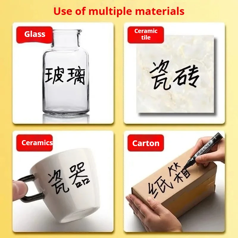 10/20/30 قطعة أقلام كبيرة تعتمد على الزيت باللون الأسود والأحمر والأزرق مقاومة للماء سريعة الجفاف أقلام سميكة متينة مخصصة للخدمات اللوجستية السريعة