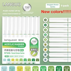 Languo 207/9 Color Direct Liquid Acrylic Paint Art Marker Pen DIY Painting Drawing for Christmas Stone Mug School Art Supplies