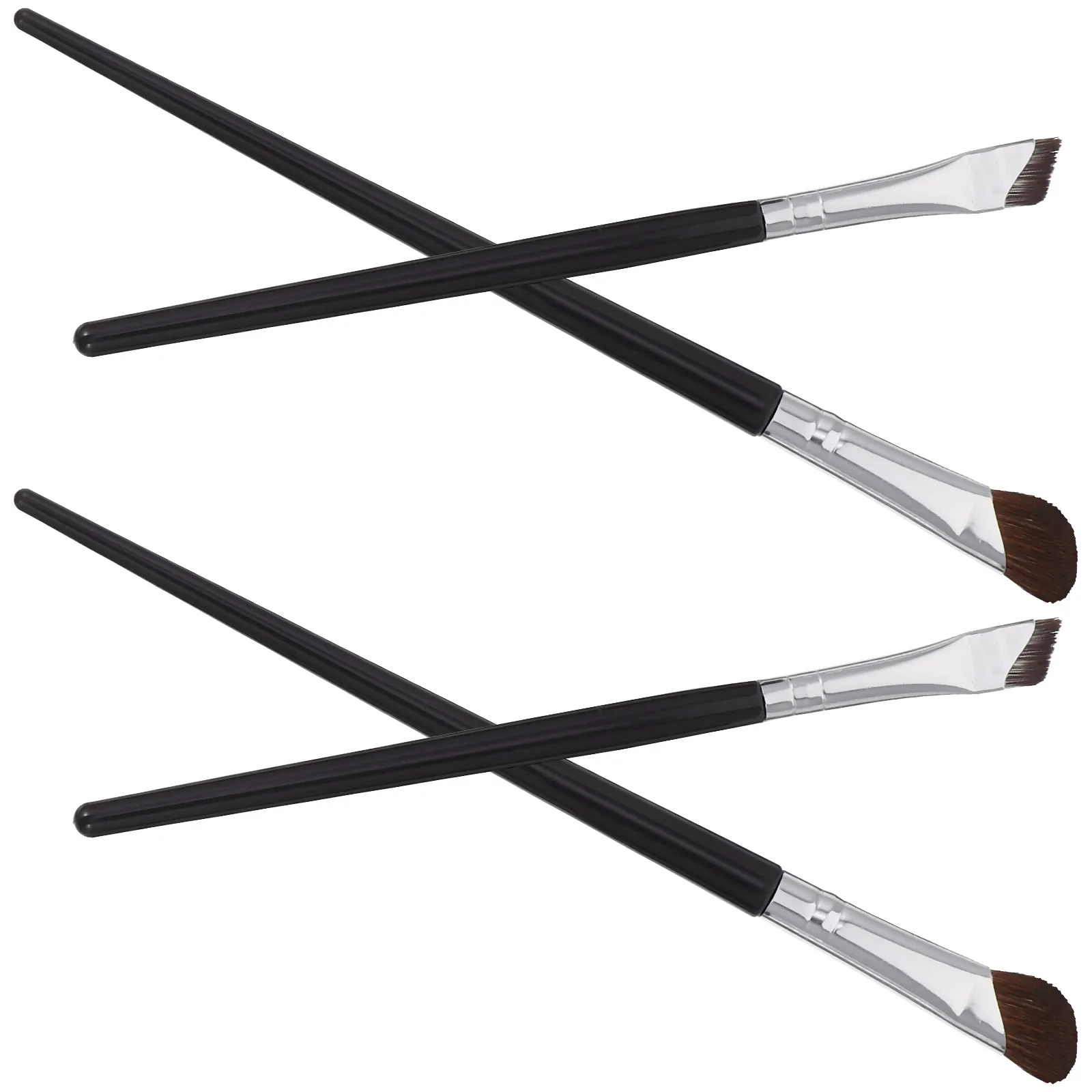 แปรงแต่งหน้า 4 ชิ้น แปรงคอนทัวร์จมูก แปรงเขียนคิ้ว แปรงอายไลเนอร์ แปรงคอนซีลเลอร์ขนาดเล็ก ขนแปรงนุ่ม สำหรับแต่งตา