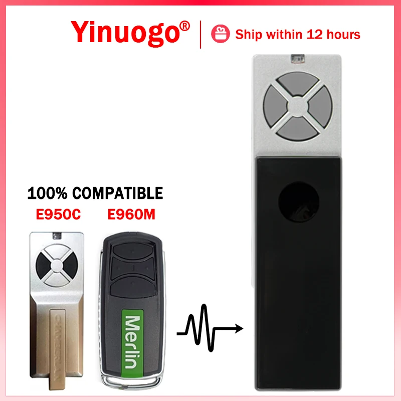 Für Merlin e960m Garagentor öffner 433,92 MHz kompatibel mit Chamberlain e950c Garagentor Fernbedienung Hands ender