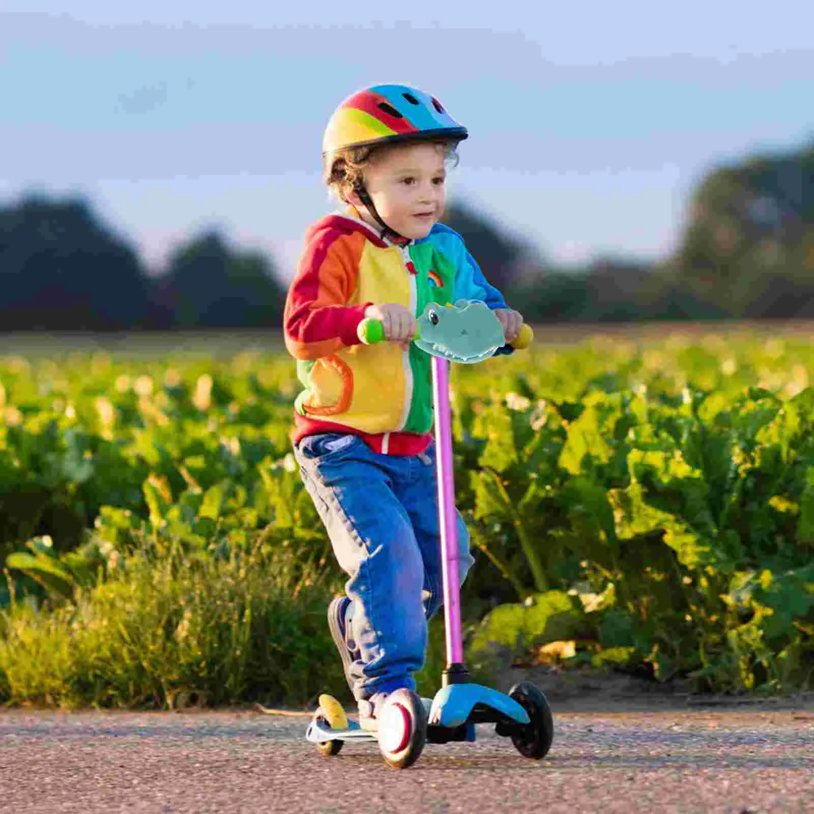 Decoração de guidão infantil, peça decorativa de silicone para scooter, bicicleta elétrica, gel de sílica, ornamento de desenho animado para crianças pequenas