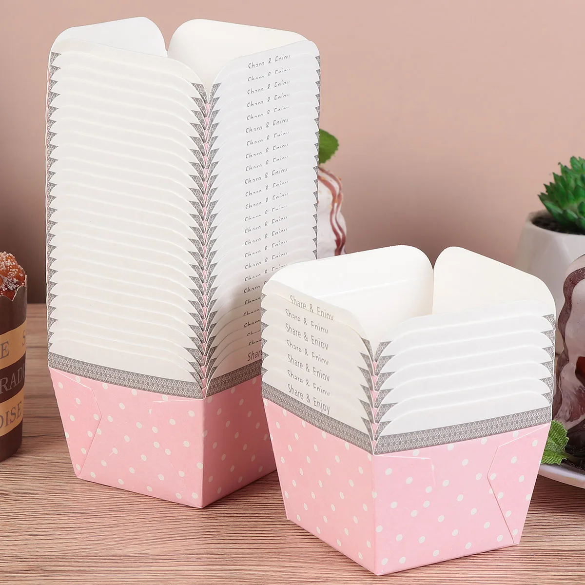 

100pcs High Temperature Cake Paper Cups Disposable Heat Resistant Dessert Bowls Snack Cupcake Wrappers Mini Boxes For Bakery