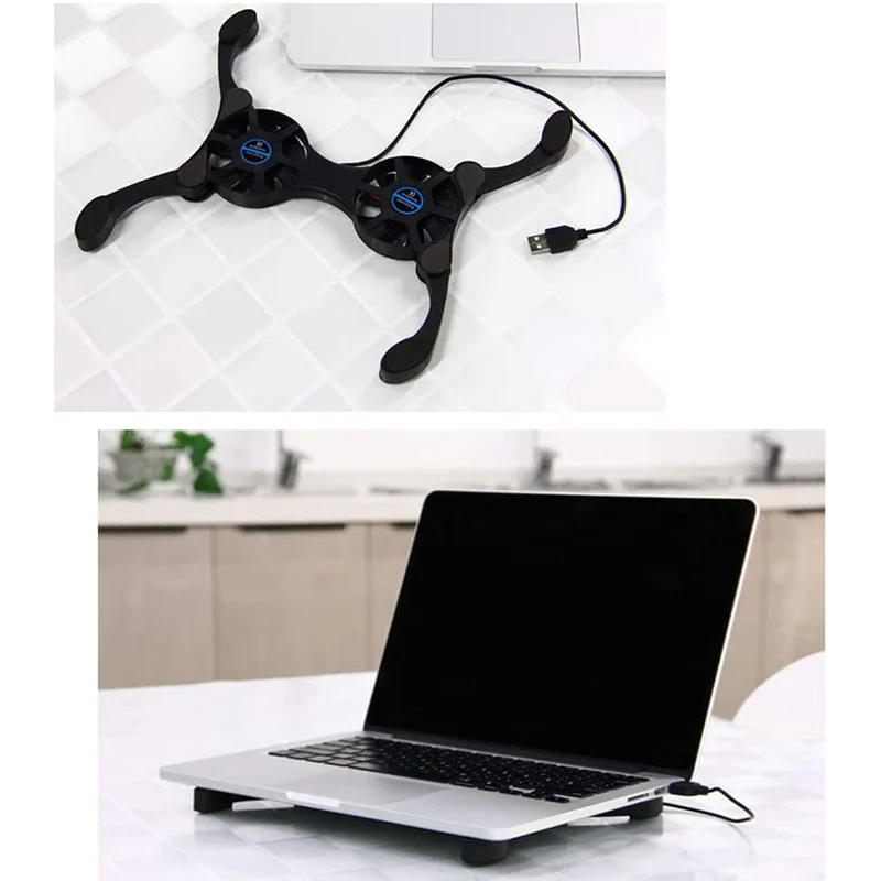 Laptop Cooling Base, Laptop Pc Support - Easy to Carry,Compatible for 10-15.6Inch with 2 Silent Fans and USB Port