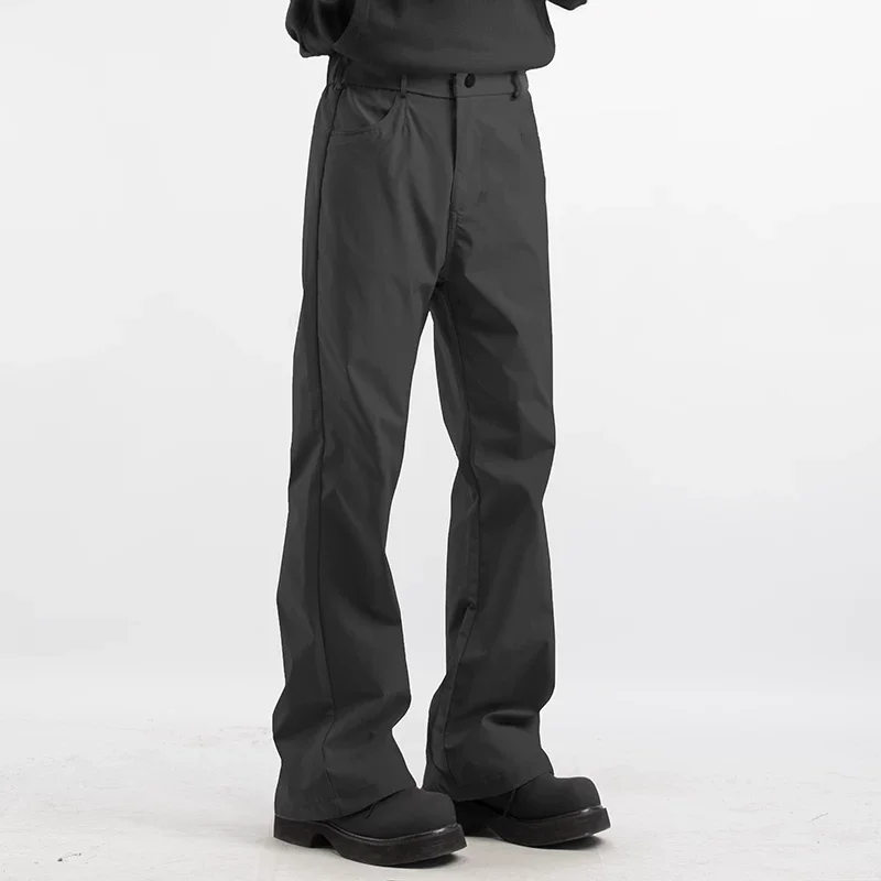 Men's Flare Pants Spring Summer Fashion Solid Color Drape Quick Dry Nylon Blend Straight Trousers Streetwear Urban Commuter Wear