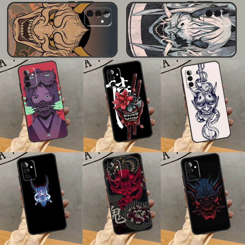 Samurai Oni Mask Case For Samsung Galaxy A26 A54 A14 A36 A16 A33 A56 A15 A55 A53 A35 A22 A32 A52 A34 A05 A06