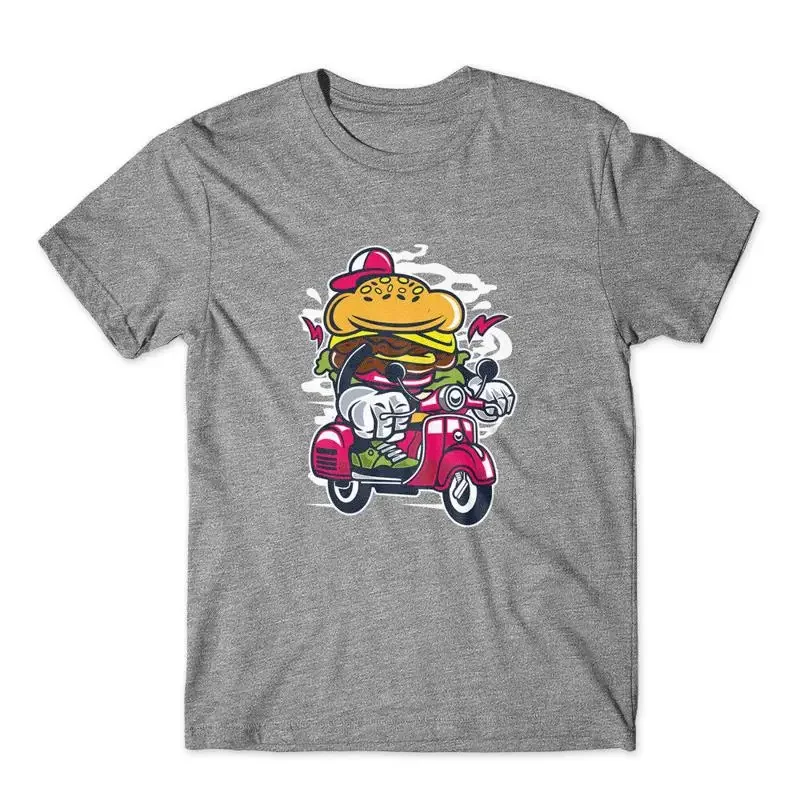 Burger Scooter T Shirt 100 Cotton Premium New