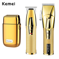 Kemei Professional Hair Clipper Barber Haircut Kit Combos 0mm Hair Trimmer Finish Hair Cutting Machine Electric Shaver Men Razor