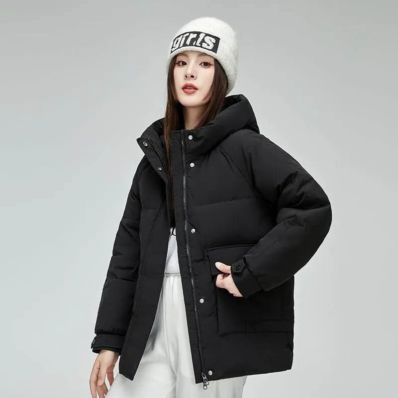 

Parkas Jackets New Women Down Jacket Winter Coat Female Short Parkas Loose Thick Warm Outwear Hooded Leisure Time Versatile Tops