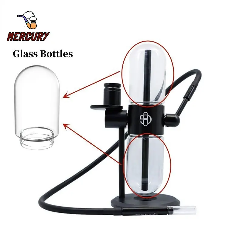 MERCURY Glass Gravity Hookah Bottle Heat Resistant Borosilicate Spare 360 Degrees Shisha Cover Replaceable Smoking Accessories