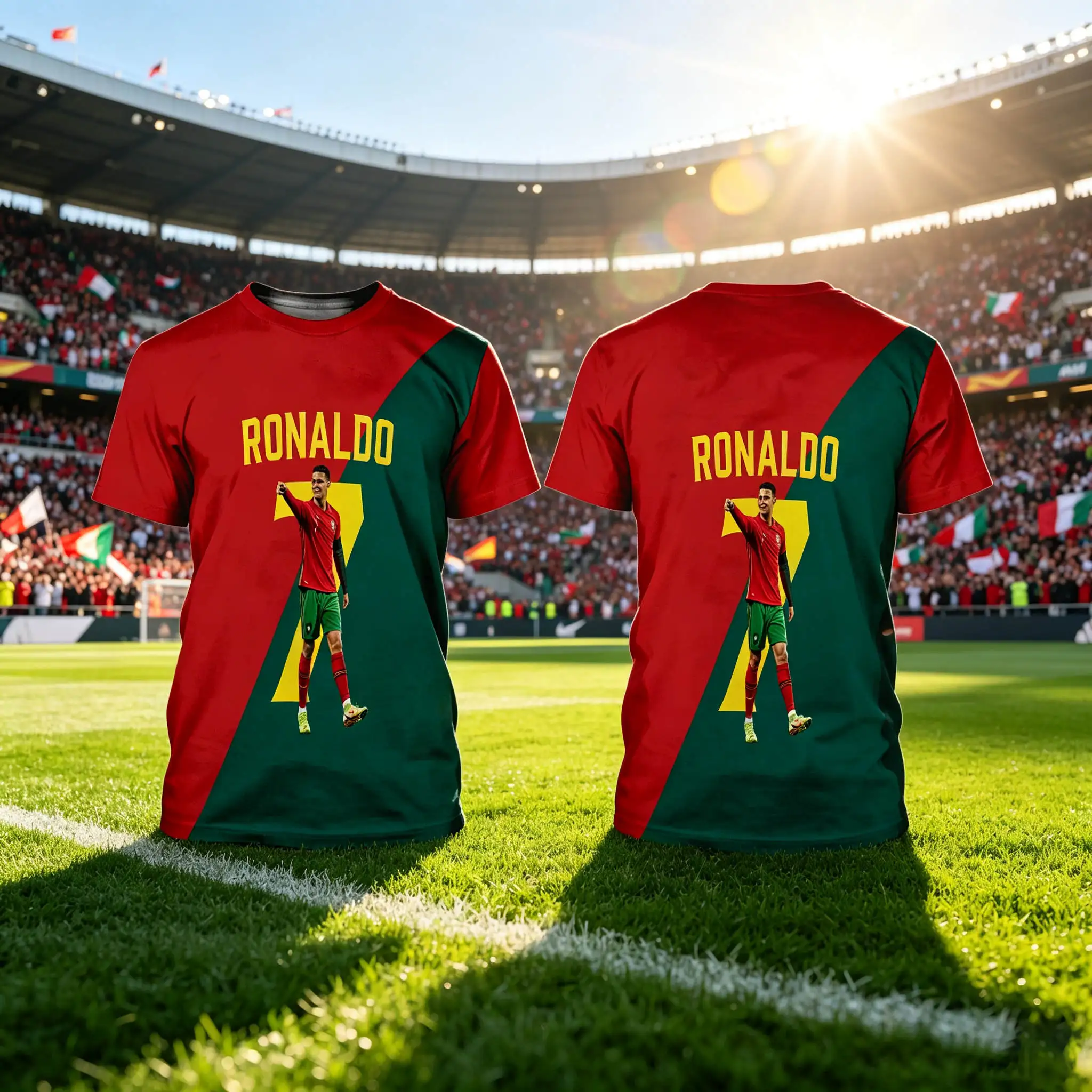 2026 new No.7 football T-shirt 3D full print suitable for both men and women, short sleeved football fan T-shirt, breathable cas
