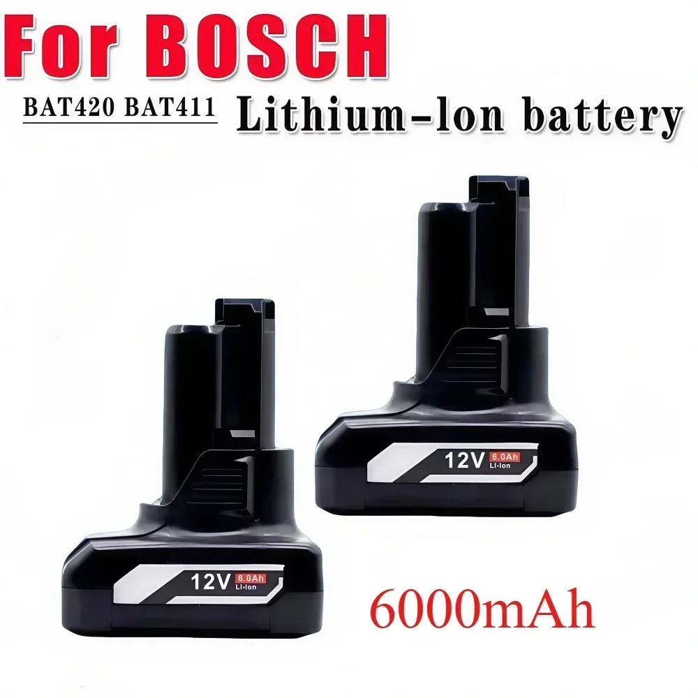 

High Capacity 6.0Ah 12V Lithium Battery For Bosch BAT411 BAT412 BAT413 BAT414 BAT420 10.8V Cordless Power Tools Replacement