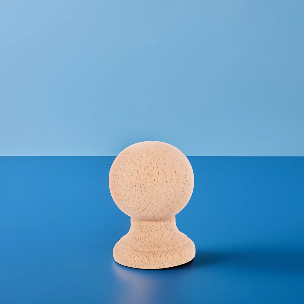 

2Pcs SolidWoodBallFinial PillarFurniture DecorativeOrnaments Crafts UnfinishedRound Fence ElegantDesign VersatileUse StorageBox