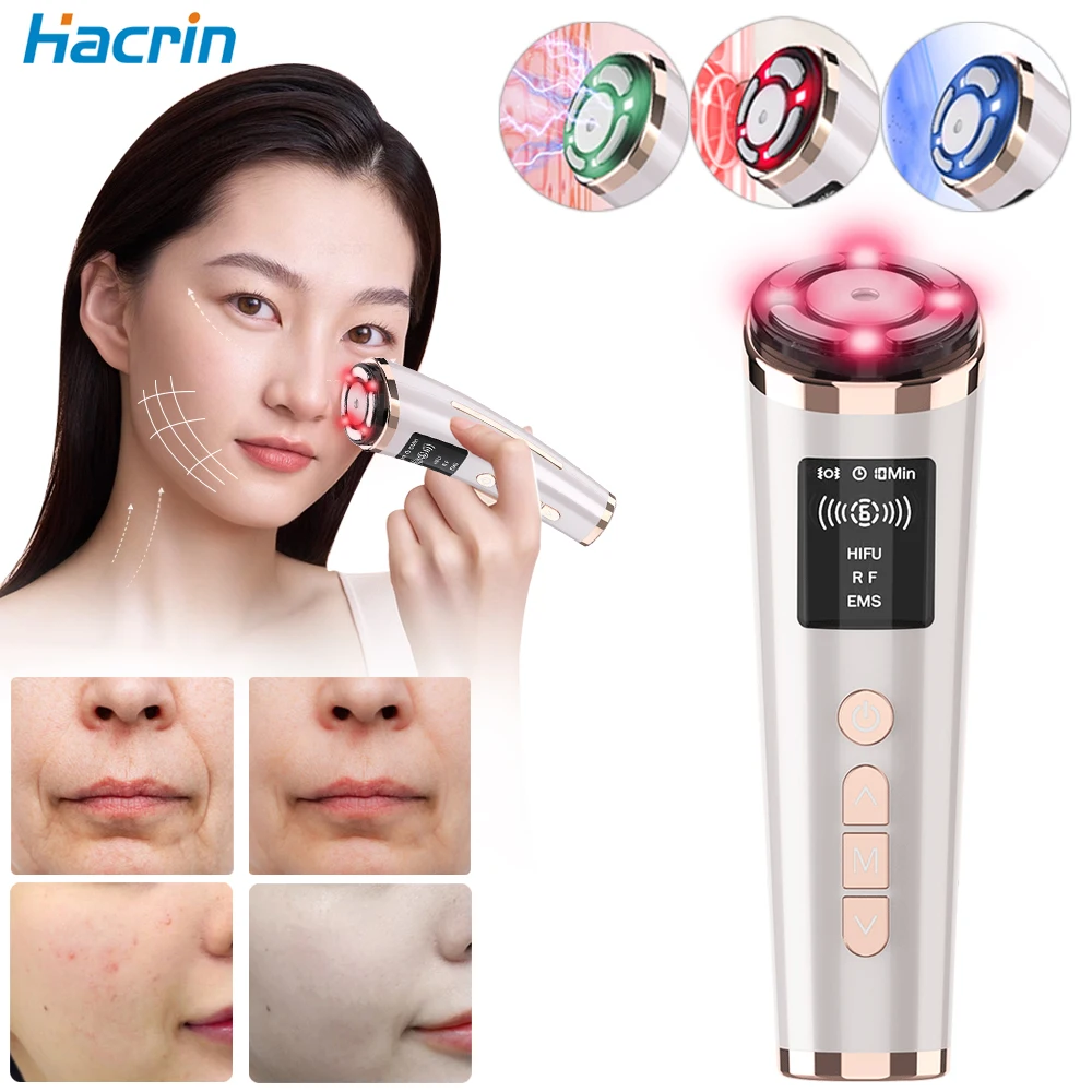 

Facial Massager HIFU Massager for Face RF Facial Massager EMS Facial Microcurrent Lifting Wrinkle Removal Skin Rejuvenation